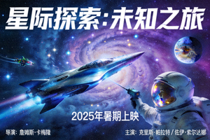 科幻太空冒险电影海报 - 星际旅行与外星探索
